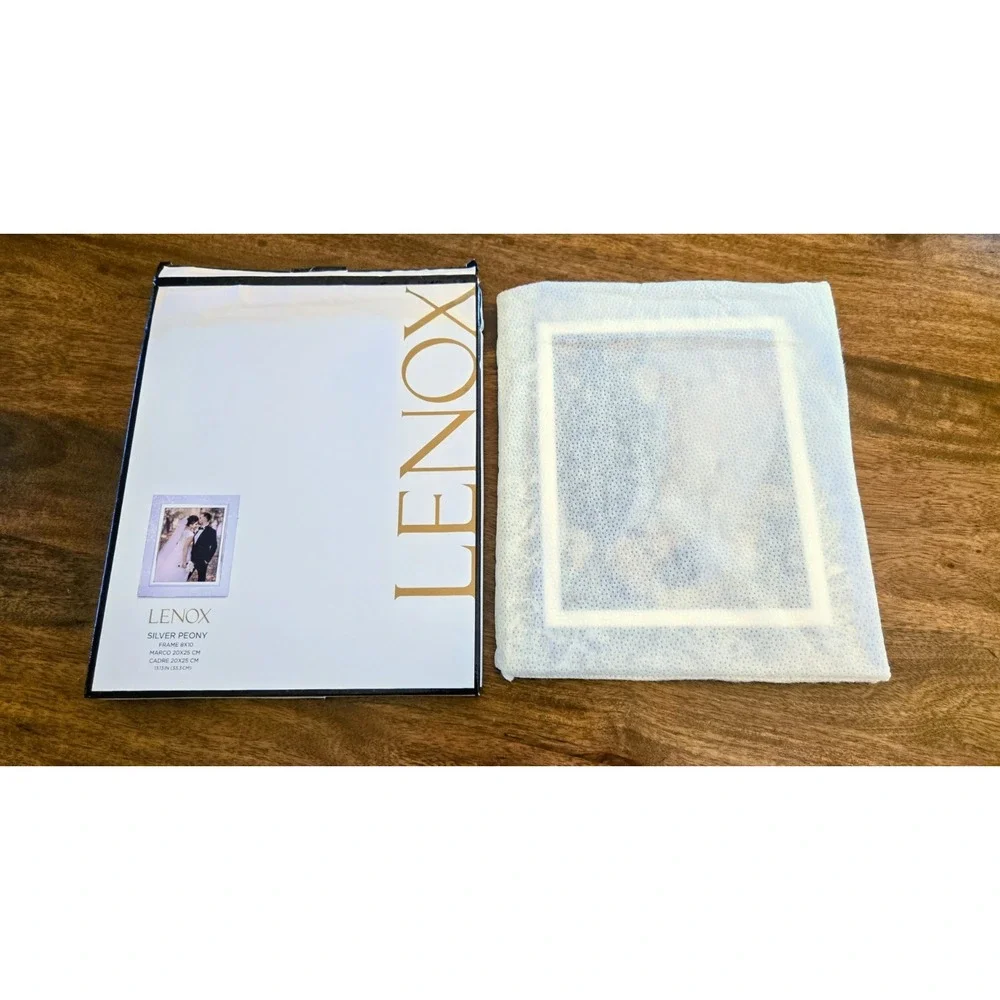 Lenox Silver Peony 8×10 Glass Frame - Made In Italy - Item #886925